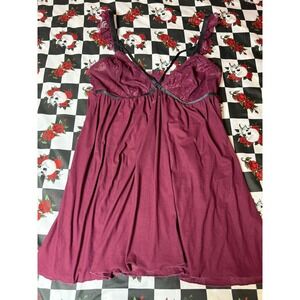 Torrid Burgundy Lace Sheer Babydoll Lingerie‎ Top Size 0
